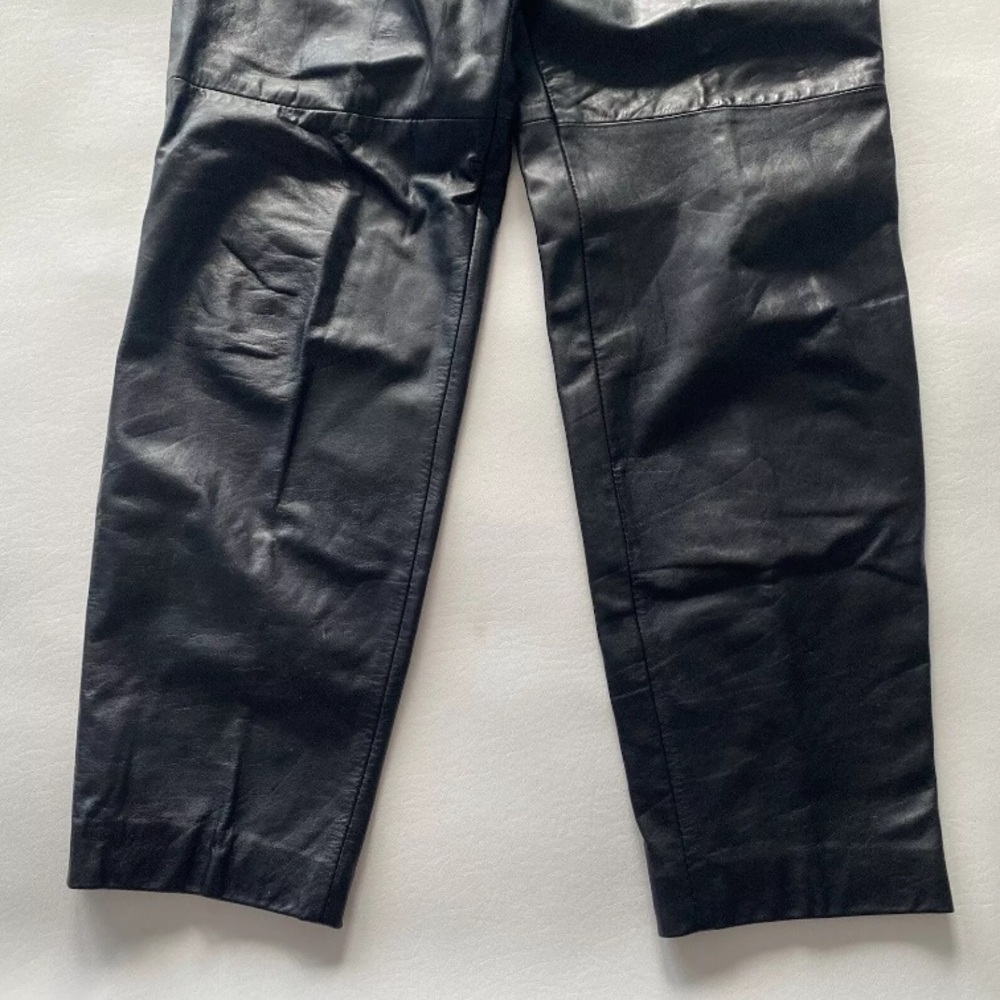 Vintage 80’s Women’s 11/12 Leather‎ Pleated Pants - Picture 4 of 16